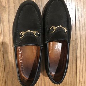 Vintage Black Suede Gucci loafers